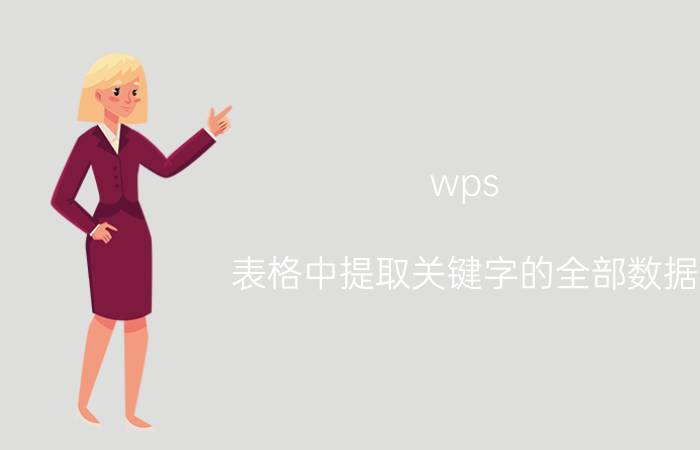 wps 表格中提取关键字的全部数据 wps表格有文字有数字如何提取文字或数字？